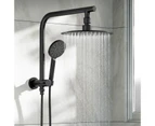 WELS 10" Rain Shower Head Set Round 3-Mode Handheld Shower Gooseneck Black