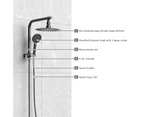 WELS 10" Rain Shower Head Set Round 3-Mode Handheld Shower Gooseneck Black