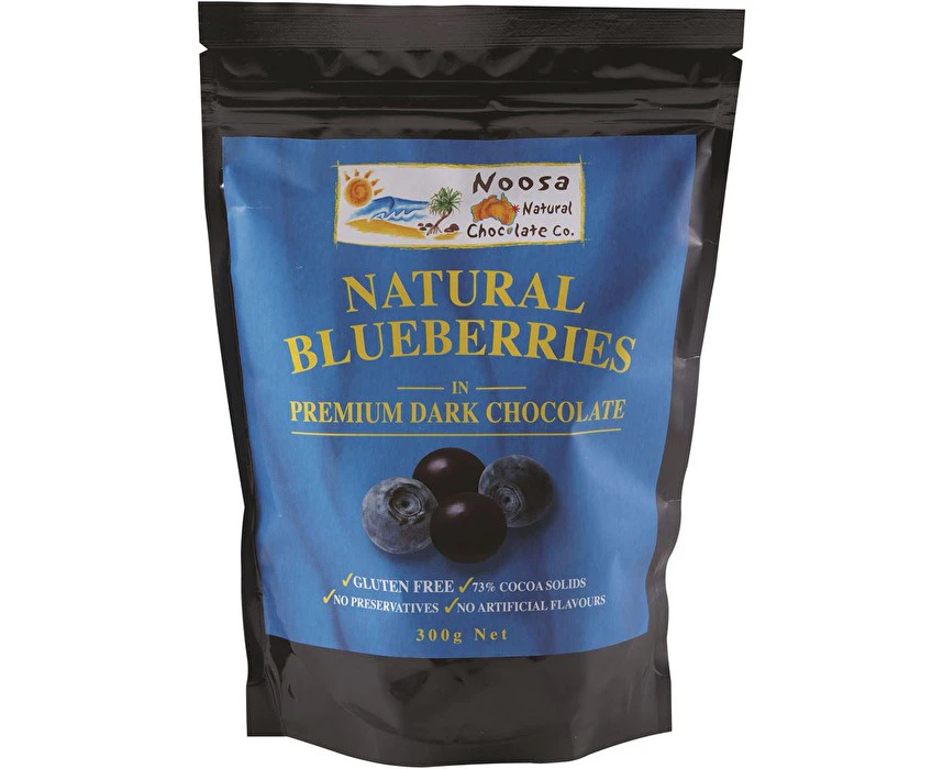 Noosa Natural Choc Co Noosa Natural Chocolate Co. Dark Chocolate Whole Blueberries 300g