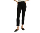 Grace Hill - Womens Pants - Black Winter Ankle Length - Cotton Fashion Trousers - Solid - Mid Waist - Denim - Smart Casual Work Clothes - Office Wear - Black