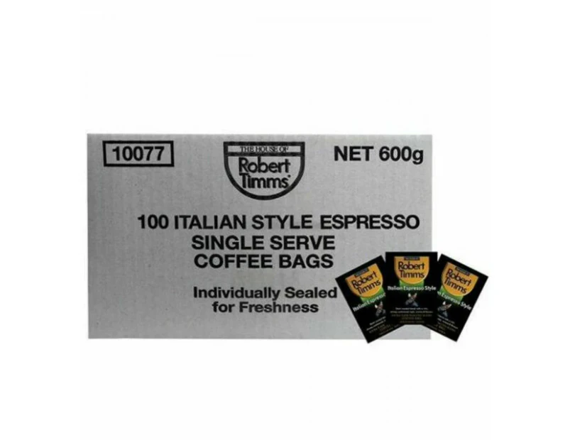 Robert Timms Italian Espresso Coffee Bags X 100