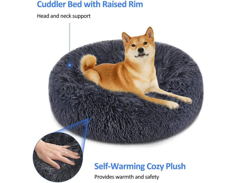 Soft Dog Bed Round Washable Plush Pet Kennel Cat Bed Mat Sofa Medium 60cm