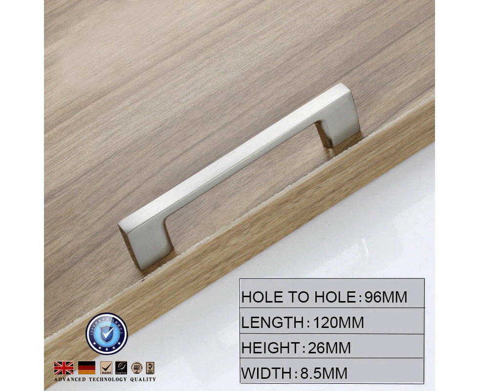 Brushed Nickel Kitchen Door Cabinet Drawer Handle Pulls 96MM