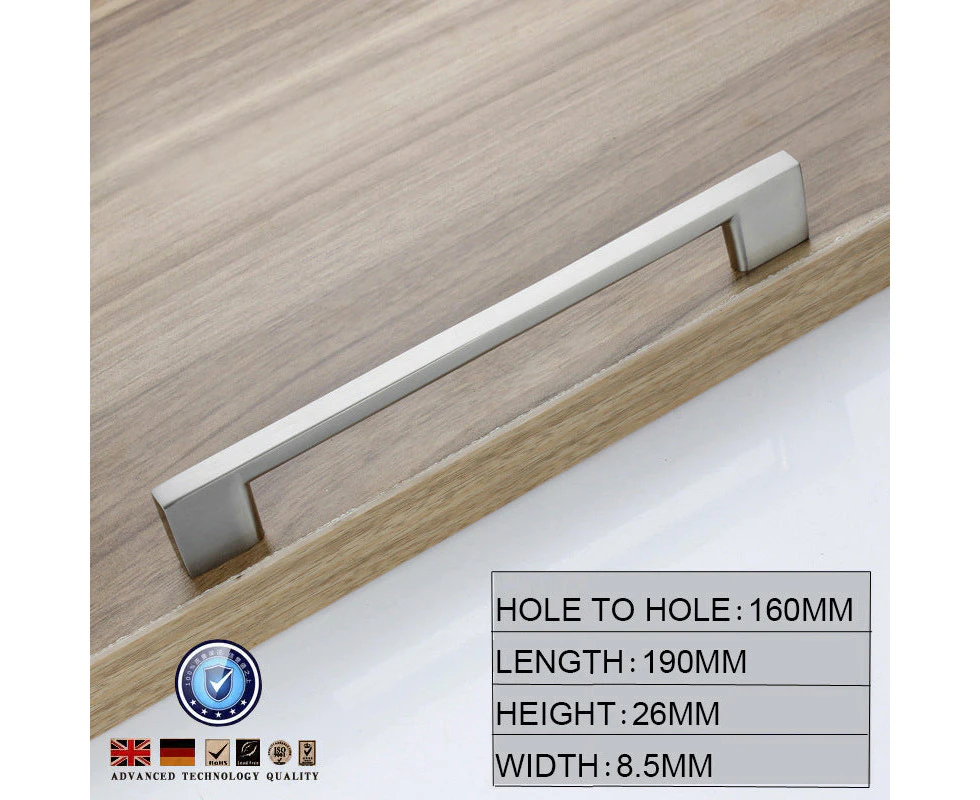 Brushed Nickel Kitchen Door Cabinet Drawer Handle Pulls 160MM