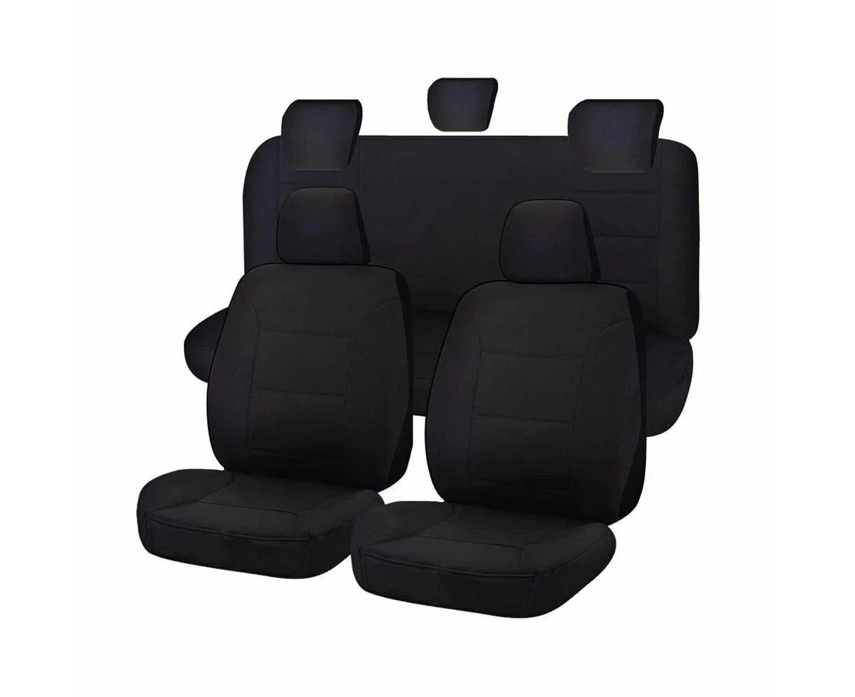 Seat Covers for TOYOTA HILUX SR - SR5 4X4 KUN26R - GGN25R 04/2005 - 06/2015 S DUAL CAB UTILITY FR BLACK ALL TERRAIN