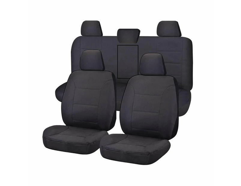 Seat Covers for TOYOTA HILUX 08/2015 - ON DUAL CAB UTILITY FR 40/60 SPLIT BASE WITH A/REST CHARCOAL ALL TERRAIN
