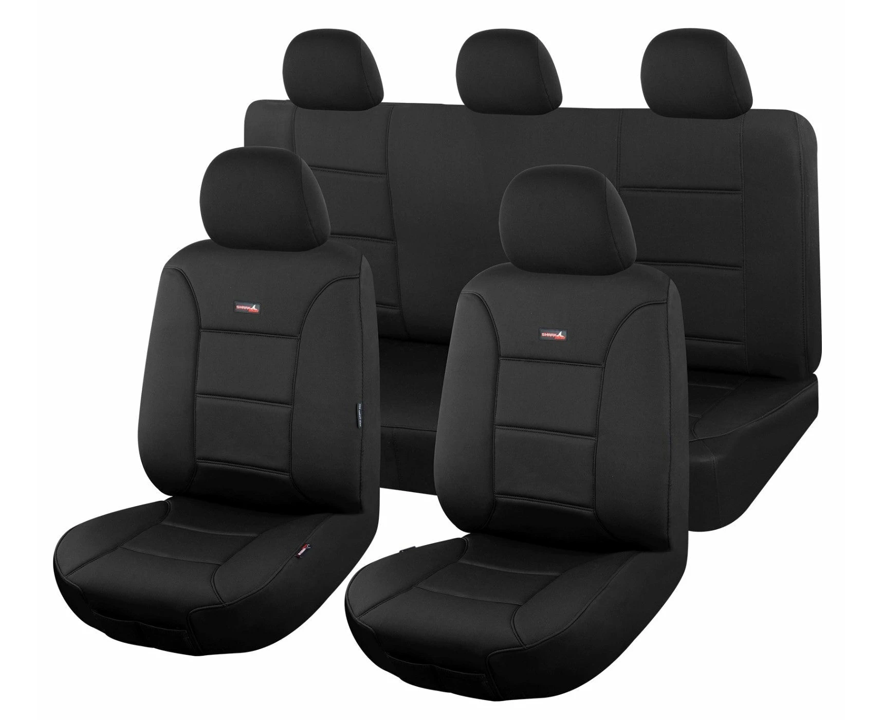 Seat Covers for NISSAN NAVARA D23 SERIES 3 NP300 11/2017 - 11/2020 DUAL CAB FR BLACK SHARKSKIN