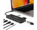 Simplecom CHN612 USB-C 12-in-1 Multiport Docking Station Dual HDMI + VGA Triple Display Gigabit LAN