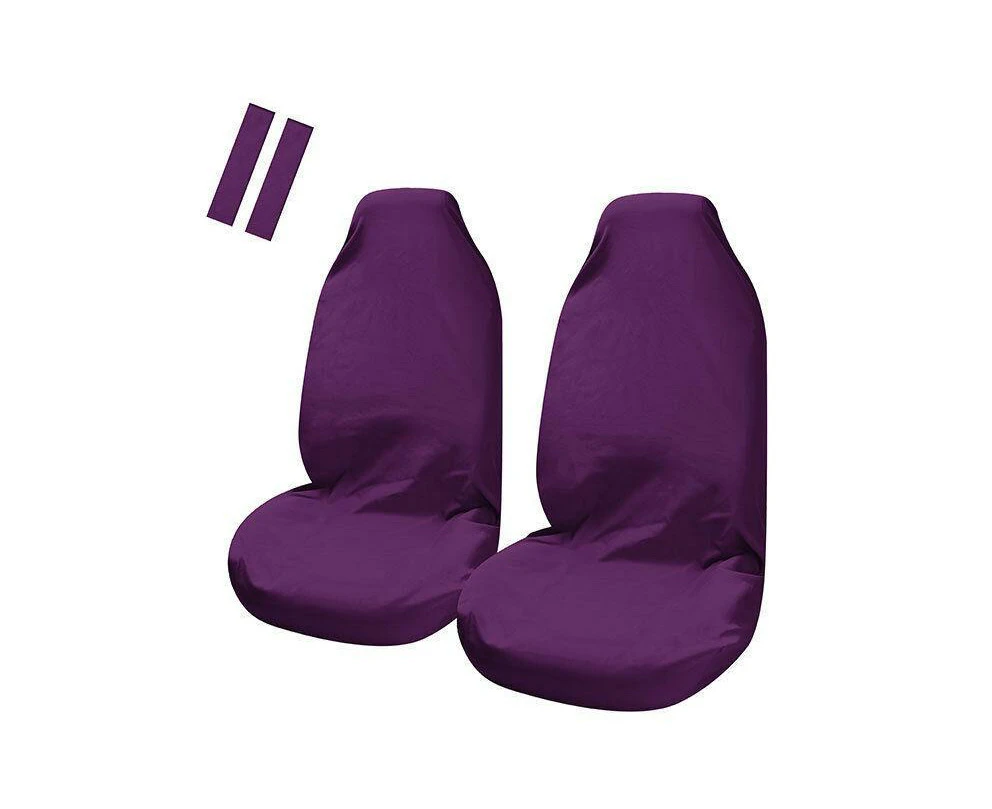 Universal Pulse Throwover Front Seat Covers - Bonus Seat Belt Buddies | Purple