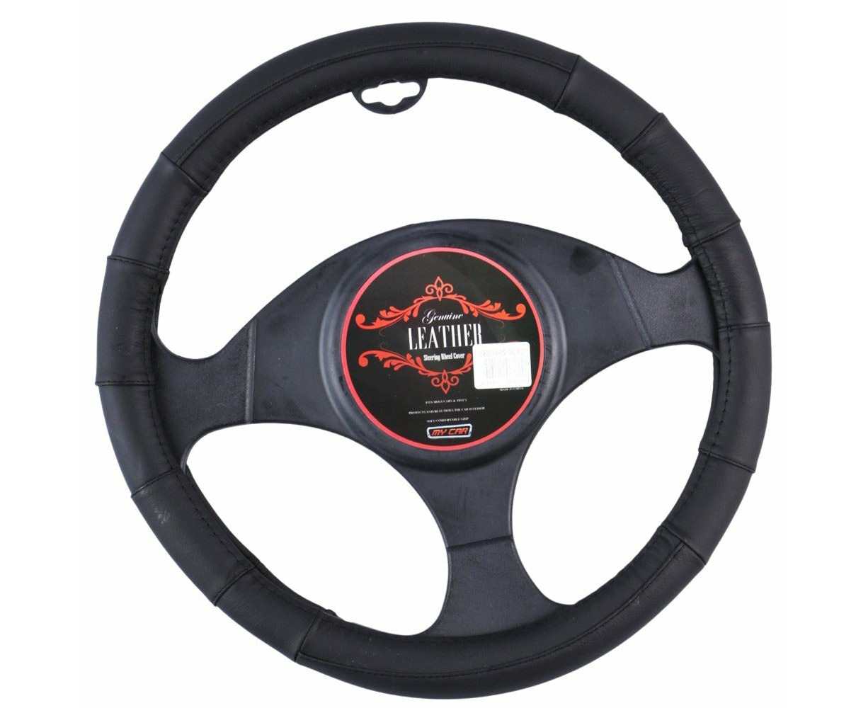 Memphis Steering Wheel Cover - Black [Leather]