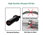 Costway Olympic EZ Curl Barbell Bar Steel Weightlifting Strength Training Fitness Gym Home w/Copper Sleeve & Bearing