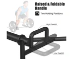 Costway Olympic Shrug Deadlift Barball Hex Tricep Bar 365kg Load w/2 Spring Collars Weight Training Fitness Gym Black