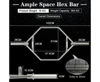 Costway Olympic Shrug Deadlift Barball Hex Tricep Bar 365kg Load w/2 Spring Collars Weight Training Fitness Gym