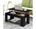 Coffee Table Lift Up Top Hidden Storage Drawer Shelf Laptop Desk Black