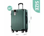 Carry On Luggage Suitcase Traveler Bag Hard Shell Travel Carryon Case Lightweight with Wheels Rolling Trolley 28 Inch with TSA Lock Dark Green