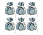 6PCS Velvet Cloth Drawstring Bags Gift Bag Jewelry Ring Pouch Earring Favor - Blue-6PCS