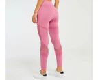 Black / Pink Yoga Leggings High Rise Tummy Control Home Gym Fitness Workout - Pink
