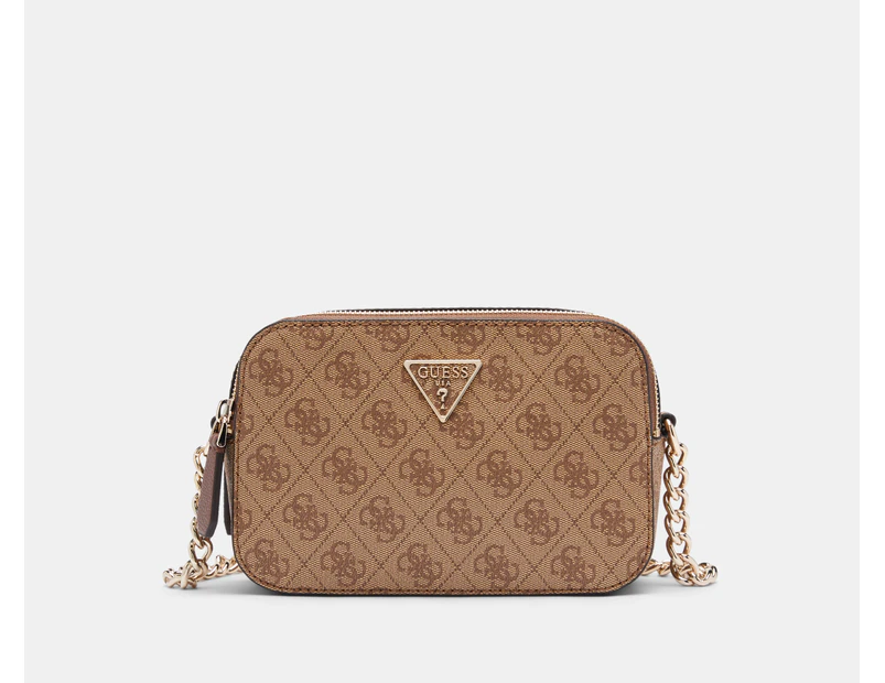 GUESS Noelle Crossbody Camera Bag - Latte Logo/Brown