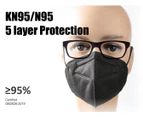 100pcs 5PLY Face Masks Certified Disposable Protective Respirator Mouth Cover Black