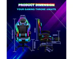 Advwin Gaming Desk RGB LED Light & Gaming Chair RGB LED Massage Office Chair