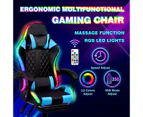 Advwin Gaming Desk RGB LED Light & Gaming Chair RGB LED Massage Office Chair