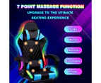 Advwin Gaming Desk RGB LED Light & Gaming Chair RGB LED Massage Office Chair