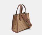 GUESS Silvana 2-Compartment Mini Tote Bag - Latte Logo/Brown