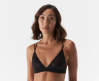 Calvin Klein Women's Sheer Marquisette Lace Unlined Triangle Bra - Black