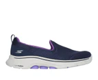 Womens Skechers Go Walk 7- Razi Navy/ Lavender Walking Shoes - Navy