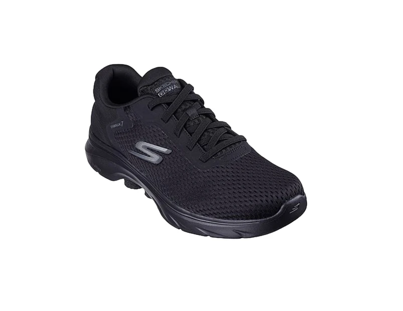 Mens Skechers Go Walk 7 Black/ Black Lace Up Sneaker Shoes - Black