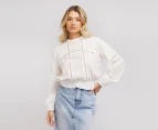 All About Eve Women's Isla Long Sleeve Blouse - White