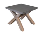 Stony 60cm Square Lamp Table with Concrete Top - Grey