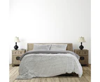 Ardor Boudior Bed Striped Faux Fur Pillowcase Quilt Cover Set Grey - Grey