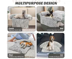 Costway Medium Dog Bed Puppy Sofa Pet Cushion Couch Protector Blanket w/Washable Cover & Anti-Slip Bottom White