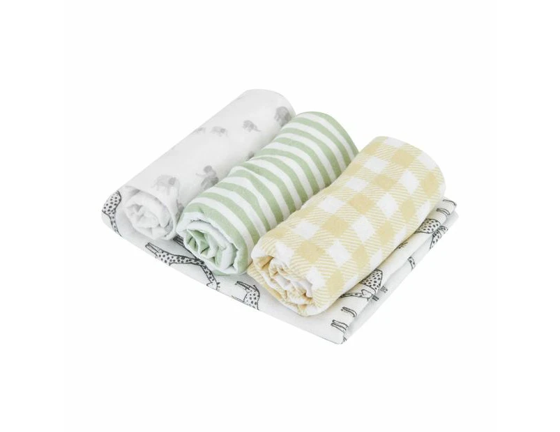 Organic Cotton Burping Cloths, 4 Pack - Anko - Multi