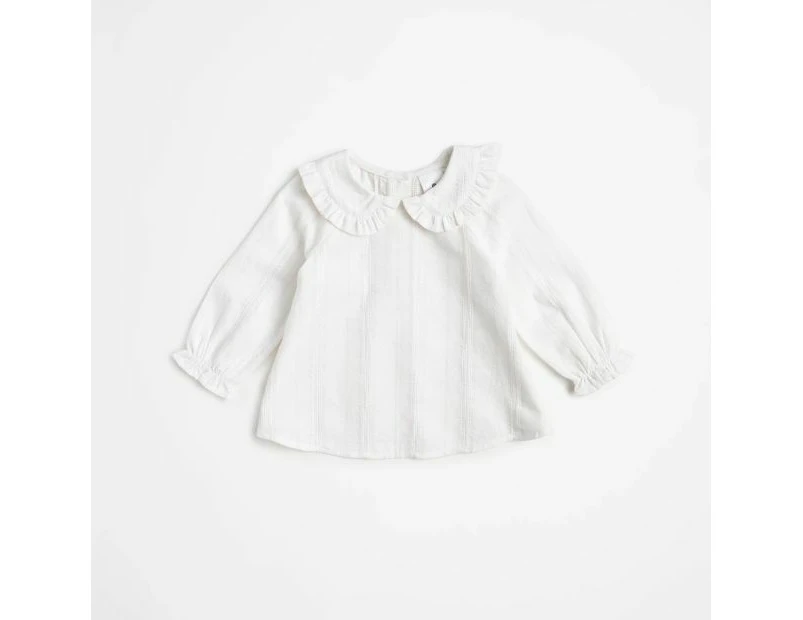 Target Baby Frill Collar Striped Blouse - White