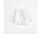 Target Baby Frill Collar Striped Blouse - White