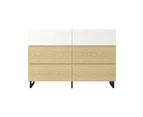 Otis Dresser Chest of 6-Drawers Storage Cabinet - Oak/White