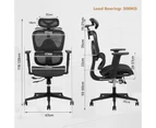 Advwin L Shaped Gaming Desk with LED Lights & Power Outlets and Mesh High Back Desk Chair with Sliding Cushion Set Black