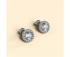 Crystal Muse Sterling Silver Post Stud Earrings White Gold Copper Alloy