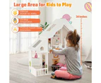 Costway 2-Story Pretend Play Dollhouse Kids Wooden Dollhouse w/ Rooms & Furniture Set Toy Gift Toddlers Girls Boys