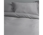 Canningvale Alessia Bamboo Cotton Queen Quilt Cover Set - Perla Grey