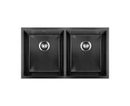 Welba Kitchen Sink Stainless Steel Basin Double Under/Top/Flush Mount Black