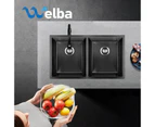 Welba Kitchen Sink Stainless Steel Basin Double Under/Top/Flush Mount Black