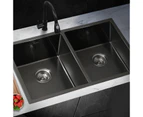 Welba Kitchen Sink Stainless Steel Basin Double Under/Top/Flush Mount Black