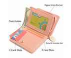 Tenpell Ladies Small Wallet Cute Cat Pattern Coin Purse Card Organizer-Pink