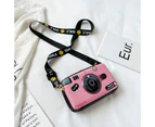 Tenpell Women Fashion Camera Shaped Crossbody Handbag PU Leather Clutch Box-Pink