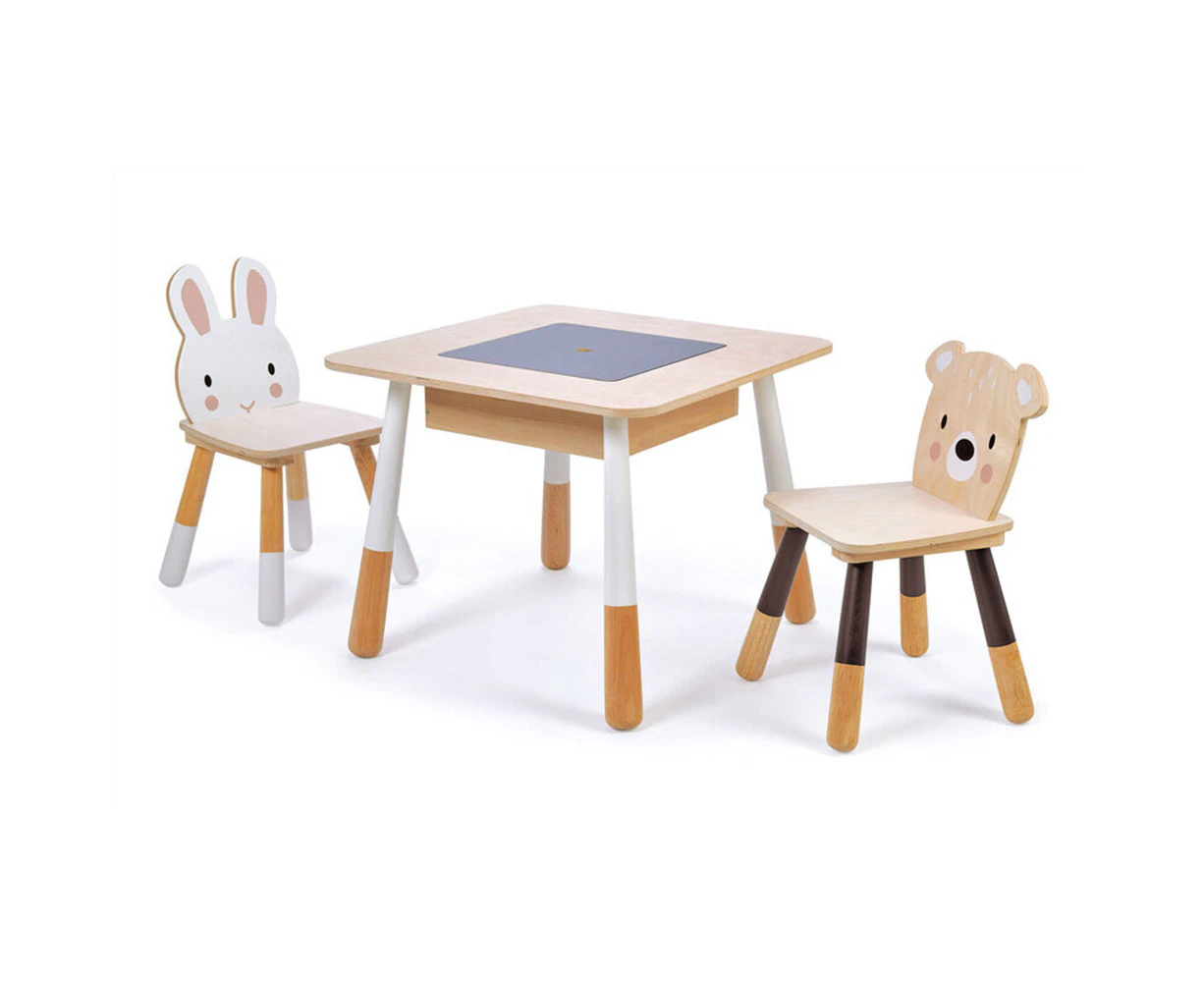 Tender Leaf Toys Forest Wooden Table & Chairs Kids Furniture Pretend Toy Set 3y+