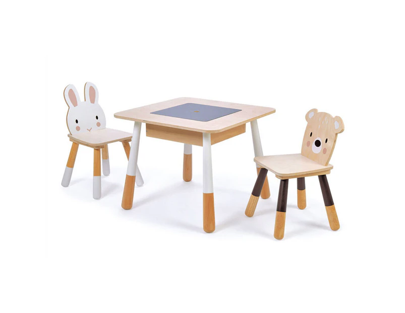 Tender Leaf Toys Forest Wooden Table & Chairs Kids Furniture Pretend Toy Set 3y+
