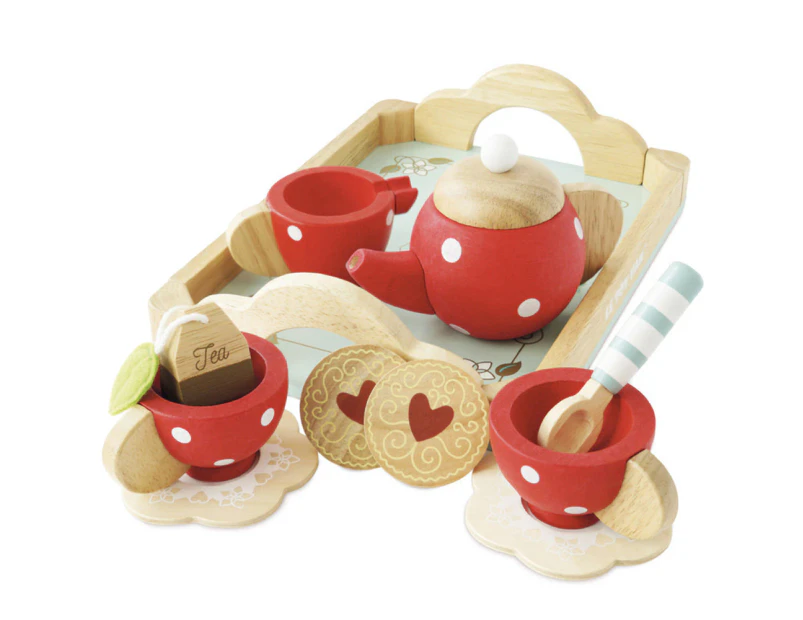 12pc Le Toy Van Honeybake Tea/Teapot Cup/Saucer Milk Jug Set Kids Wooden Toy 2y+
